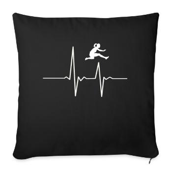 Leichtathletik Hürdenläufer Herzschlag - Sofakissenbezug 45 x 45 cm - Schwarz - Vorne