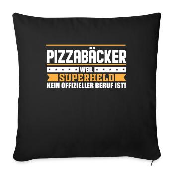 Pizzabäcker - Sofakissenbezug 45 x 45 cm - Schwarz - Vorne
