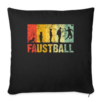 Faustball Retro - Sofakissenbezug 45 x 45 cm - Schwarz - Vorne