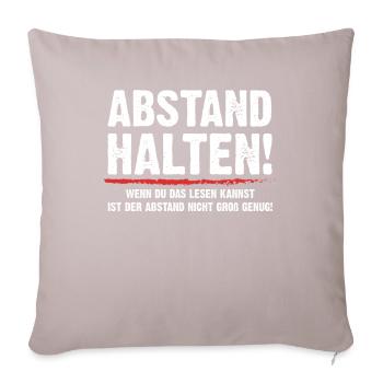 Lustiges Abstand Halten Sprüche Design - Sofakissenbezug 45 x 45 cm - helles Taupe - Vorne