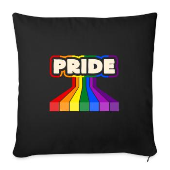 Pride Regenbogen Block-Design - Sofakissenbezug 45 x 45 cm - Schwarz - Vorne