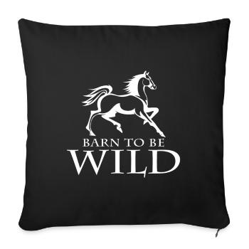 Barn To Be Wild Horse Silhouette - Sofa pillowcase 17,3'' x 17,3'' (45 x 45 cm) - black - Front