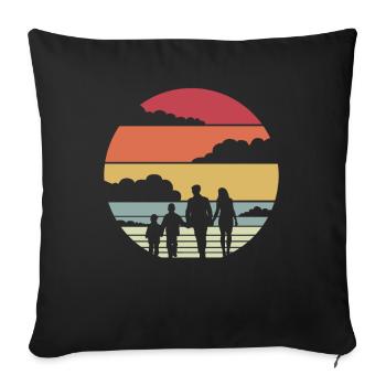 Family cohesion retro gift - Sofa pillowcase 17,3'' x 17,3'' (45 x 45 cm) - black - Front