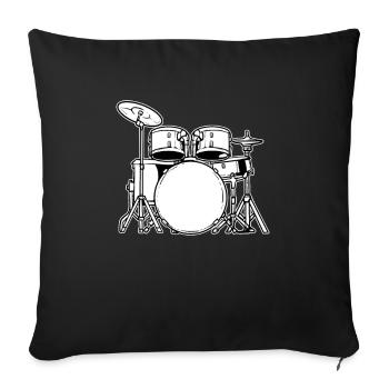Batterie Batteur - Housse de coussin décorative 45 x 45 cm - noir - Devant