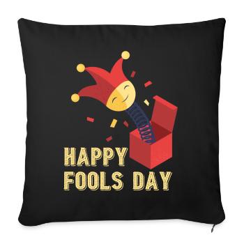 Happy April 1st - Prank Scare Box - Sofa pillowcase 17,3'' x 17,3'' (45 x 45 cm) - black - Front