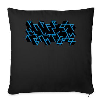 Quantum Runes Futhark 0 ©, linear, Zellen,2-farbig - Sofakissenbezug 45 x 45 cm - Schwarz - Vorne
