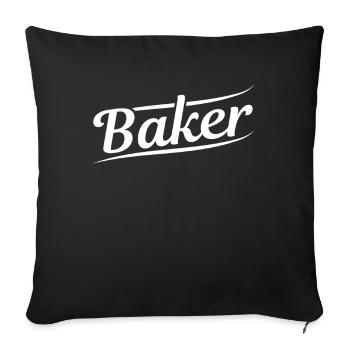 Bäcker Backen - Sofakissenbezug 45 x 45 cm - Schwarz - Vorne