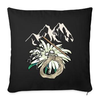 Mountaineers Outdoor Mountains Mountaineering Edelweiß - Sofa pillowcase 17,3'' x 17,3'' (45 x 45 cm) - black - Front