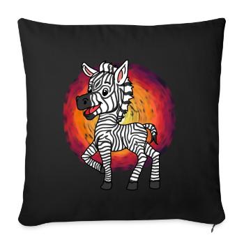 Zebra Sun Africa Wilderness Serengeti Kids Zoo - Sofa pillowcase 17,3'' x 17,3'' (45 x 45 cm) - black - Front