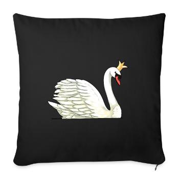 Swan Birds Wildlife King Majesty Swans Animal - Sofa pillowcase 17,3'' x 17,3'' (45 x 45 cm) - black - Front
