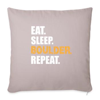 EAT SLEEP BOULDER REPEAT Climbing Climbing Wall - Sofa pillowcase 17,3'' x 17,3'' (45 x 45 cm) - light taupe - Front