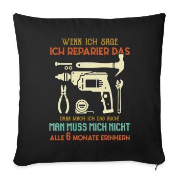 Handwerker reparieren - Sofakissenbezug 45 x 45 cm - Schwarz - Vorne