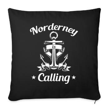 Norderney is calling - Sofa pillowcase 17,3'' x 17,3'' (45 x 45 cm) - black - Front