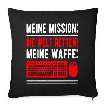 Gaming Gamer Gaming Gaming Gaming Gaming - Sofakissenbezug 45 x 45 cm - Schwarz - Vorne