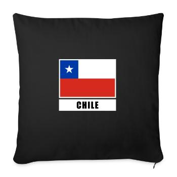 Chile Chilean flag flag - Sofa pillowcase 17,3'' x 17,3'' (45 x 45 cm) - black - Front