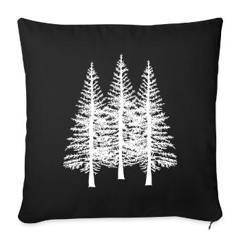 Wald Baum Bäume Natur Naturschutz Flora Ökologie - Sofakissenbezug 45 x 45 cm - Schwarz - Vorne