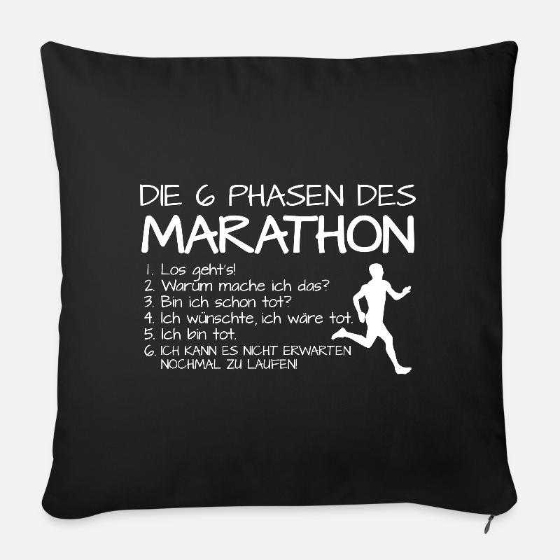 DIE 6 PHASEN DES MARATHON - Sofakissenbezug 45 x 45 cm - Schwarz