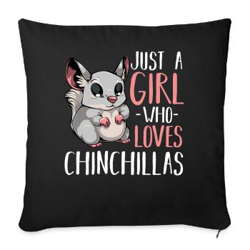 Chinchilla Lover Shirt - Sofa pillowcase 17,3'' x 17,3'' (45 x 45 cm) - black - Front