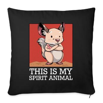 Mein Spirit-Tier: Cartoon Mäuschen - Sofakissenbezug 45 x 45 cm - Schwarz - Vorne