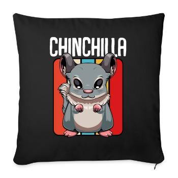 Chinchilla Pop Art Panel - Sofakissenbezug 45 x 45 cm - Schwarz - Vorne