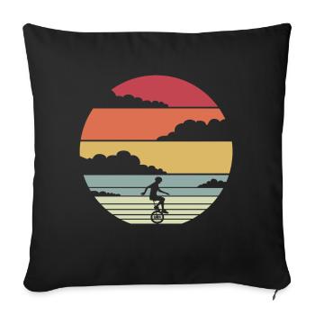 Design rétro monocycle monocycle - Housse de coussin décorative 45 x 45 cm - noir - Devant