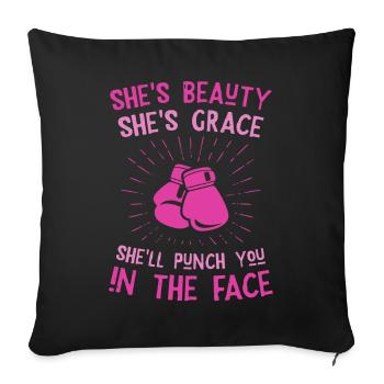 Beauty Grace Punch you in the face - Sofa pillowcase 17,3'' x 17,3'' (45 x 45 cm) - black - Front