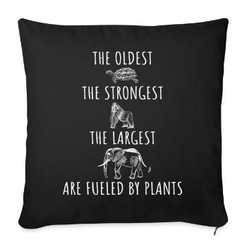 Végétalien le plus ancien le plus fort le plus grand - Housse de coussin décorative 45 x 45 cm - noir - Devant