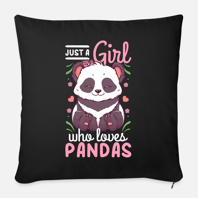 Panda - Sofakissenbezug 45 x 45 cm - Schwarz