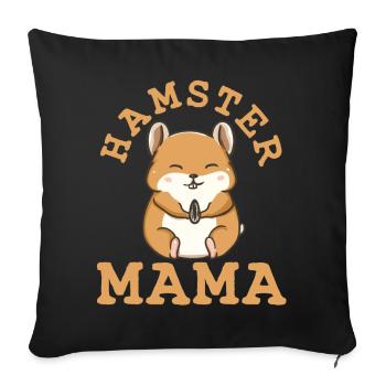 Hamster hamster doré - Housse de coussin décorative 45 x 45 cm - noir - Devant