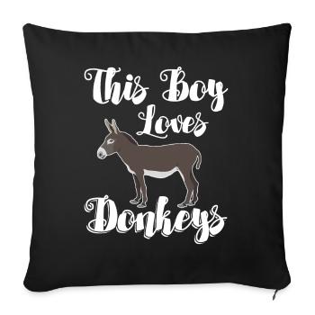 Donkey - This Boy Loves Donkeys - Housse de coussin décorative 45 x 45 cm - noir - Devant