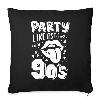 Années 90 - Housse de coussin décorative 45 x 45 cm - noir - Devant