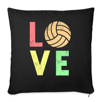 Volleyball Love Volleyball Player - Sofa pillowcase 17,3'' x 17,3'' (45 x 45 cm) - black - Front