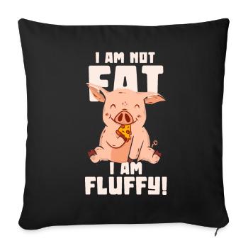 Je ne suis pas gros, je suis moelleux! - Piggy - Housse de coussin décorative 45 x 45 cm - noir - Devant