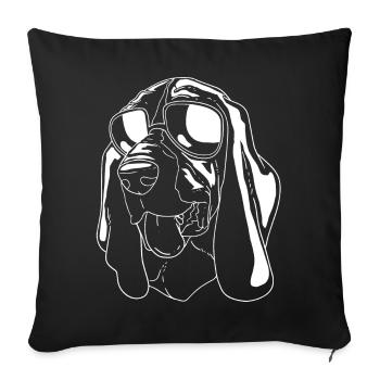 Basset Hound - Sofa pillowcase 17,3'' x 17,3'' (45 x 45 cm) - black - Front