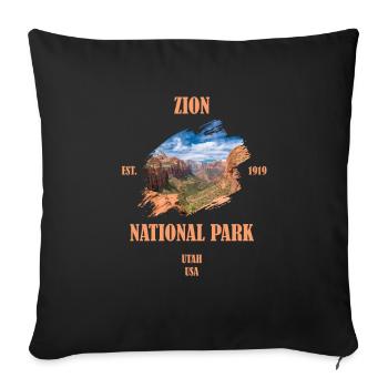 Parc national de Zion USA Utah - Housse de coussin décorative 45 x 45 cm - noir - Devant