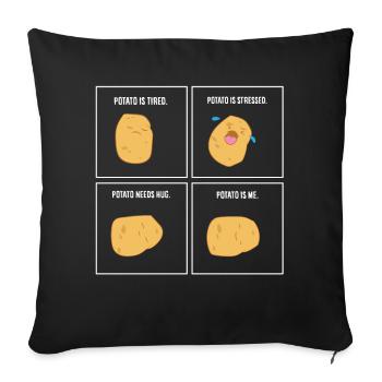 Potato Meme I'm A Potato - Sofa pillowcase 17,3'' x 17,3'' (45 x 45 cm) - black - Front