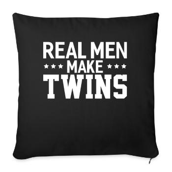 De vrais hommes font des jumeaux jumeaux papa - Housse de coussin décorative 45 x 45 cm - noir - Devant