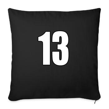 Number 13 number thirteen - number football sport - Sofa pillowcase 17,3'' x 17,3'' (45 x 45 cm) - black - Front