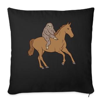 Paresseux à cheval Farniente Drôle Cheval - Housse de coussin décorative 45 x 45 cm - noir - Devant