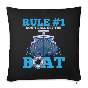 Boat - Sofa pillowcase 17,3'' x 17,3'' (45 x 45 cm) - black - Front