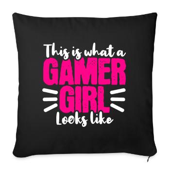 Gamer Gamer Streamer - Housse de coussin décorative 45 x 45 cm - noir - Devant