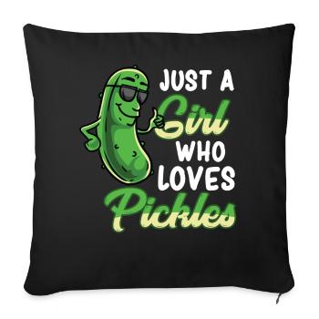 Just A Girl Who Loves Pickles Pickle Girl - Sofa pillowcase 17,3'' x 17,3'' (45 x 45 cm) - black - Front