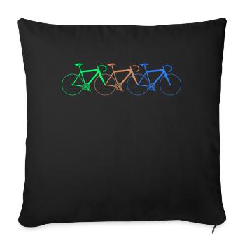 3 vélos de course colorés - Housse de coussin décorative 45 x 45 cm - noir - Devant