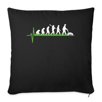 Lawn Mower Gardener Evolution Gift - Sofa pillowcase 17,3'' x 17,3'' (45 x 45 cm) - black - Front