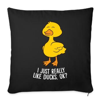 Ich Mag Halt Einfach Enten Ok? Lustige Ente - Sofakissenbezug 45 x 45 cm - Schwarz - Vorne