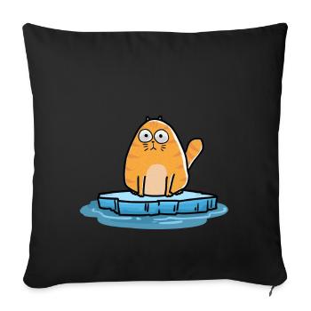 Katze Winterzeit Kalt Frost Xmas - Sofakissenbezug 45 x 45 cm - Schwarz - Vorne