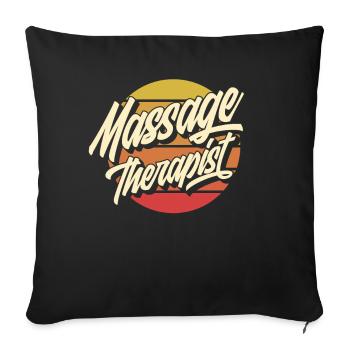 Massage therapist masseur - Sofa pillowcase 17,3'' x 17,3'' (45 x 45 cm) - black - Front