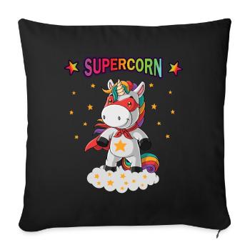 Unicorn superhero supercorn hero boy girl - Sofa pillowcase 17,3'' x 17,3'' (45 x 45 cm) - black - Front