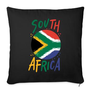 Afrique du Sud - Housse de coussin décorative 45 x 45 cm - noir - Devant