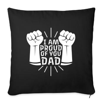 Proud father thank you motif with fists - Sofa pillowcase 17,3'' x 17,3'' (45 x 45 cm) - black - Front